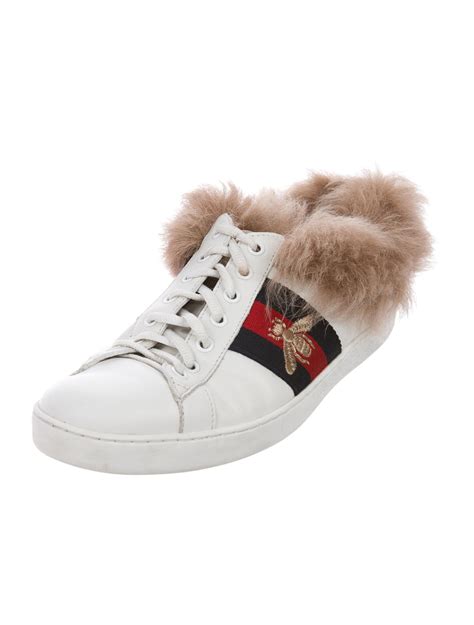 gucci sneakers with fur|gucci ace fur sneakers.